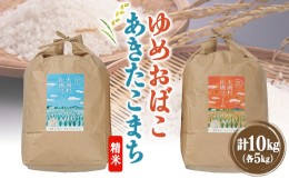 【ふるさと納税】あきたこまち精米5kg+ゆめおばこ精米5kg【1454411】