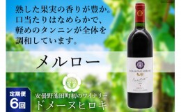 【ふるさと納税】【6回 定期便 】【熟した果実の香り】 赤 ワイン メルロー 750ml×1本 [ヴィニョブル安曇野 DOMAINE HIROKI 長野県 池田