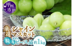 【ふるさと納税】甲州市産 厳選 訳あり 粒々シャインマスカット 約1.0kg【2024年発送】（APX）A09-196