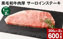 【ふるさと納税】【1ヶ月毎2回定期便】黒毛和牛肉厚 サーロインステーキ 計約600g （約300g×2回）