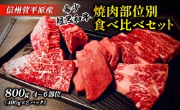 【ふるさと納税】和牛 信州菅平原産 希少短黒和牛 食べ比べ セット 800g 焼肉セット 国産 牛肉 牛 肉 黒毛和牛 ハイブリッド短黒和牛 ブ