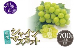 【ふるさと納税】厳選！山梨県甲州市産 シャインマスカット 700g以上 1房【2024年発送】（THR）A08-810