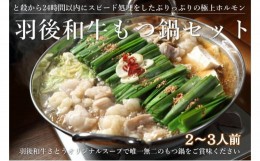 【ふるさと納税】[?5325-0282]羽後和牛もつ鍋セット2〜3人前 しょうゆ味