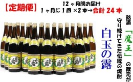 【ふるさと納税】TK-003 【定期便：魔王の姉妹焼酎】＜白玉の露＞ 1升瓶×２本 12ヶ月定期配送