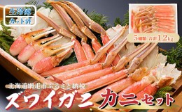 【ふるさと納税】生冷凍 カット済 ズワイガニ カニセット 1.2kg（北海道・ロシア・アメリカ産） ABE029