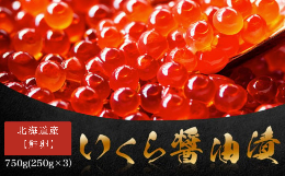 【ふるさと納税】北海道産【鮭卵】 いくら醤油漬 750g(250g×3） ABW104