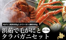 【ふるさと納税】活〆浜茹で毛がにとタラバガニセット 蟹 カニ 約1.5kg セット 冷凍便 タラバ ABAO041