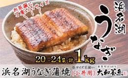 【ふるさと納税】浜名湖うなぎ蒲焼（小丼用）計1kg 【訳あり】サイズ不揃い20〜24袋