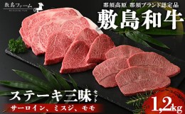 【ふるさと納税】那須高原 敷島和牛 ステーキ三昧セット 計1.2kg 国産 黒毛和牛 和牛 牛肉 お肉 肉 ステーキ サーロインステーキ ギフト 