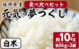 【ふるさと納税】白米 元気つくし・夢つくしの食べ比べセット(計10kg・各5kg×2袋) お米 こめ コメ 精米 ブランド米 10キロ ごはん ご飯 