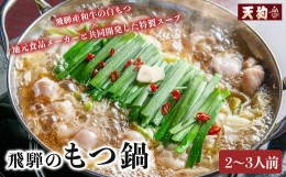 【ふるさと納税】飛騨のもつ鍋  2〜3人前（もつ 300g ラーメン2食  特製スープ700g） 天狗 モツ もつ鍋 牛 ホルモン【冷凍】