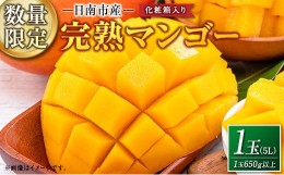 【ふるさと納税】数量限定 日南市産 完熟マンゴー 5L 1玉 化粧箱入り フルーツ 果物 国産 特大 令和6年発送分 食品 デザート 送料無料_C1