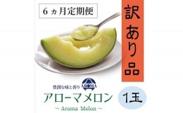 【ふるさと納税】＜毎月定期便＞＜高級メロンの訳あり品＞アローマメロン1玉・6ヵ月毎月お届け全6回【4006996】