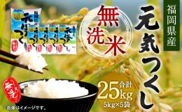 【ふるさと納税】【令和5年産】福岡県産 元気つくし 無洗米 25kg お米 ご飯 米
