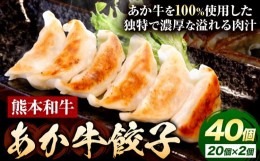 【ふるさと納税】熊本和牛 あか牛 餃子 40個 ( 20個 × 2 ) 三協畜産 《60日以内に出荷予定(土日祝除く)》 熊本県 山江村 ぎょうざ ギョ