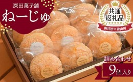 【ふるさと納税】【金山町×新庄市 共通返礼品】深田菓子舗 ねーじゅ詰め合わせ 9個入 F4B-0425