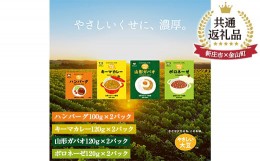 【ふるさと納税】【金山町×新庄市 共通返礼品】やさしい大豆4種セット 各2パック（ハンバーグ2P、キーマカレー2P、山形ガパオ2P、ボロネ