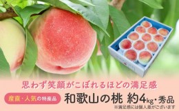 【ふるさと納税】【産直・人気の特産品】和歌山の桃　約4kg・秀選品★2024年度発送★