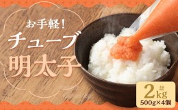 【ふるさと納税】お手軽! チューブ明太子 500g×4個 約2kg めんたいこ 冷凍