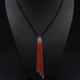 【ふるさと納税】赤サンゴのネクタイ風デザインネックレス