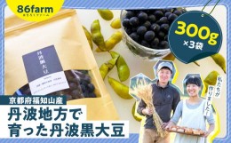 【ふるさと納税】京都府福知山産　丹波地方で育った丹波黒大豆（300g×3袋）  ふるさと納税 丹波 黒大豆 栽培期間中農薬 肥料不使用 京都