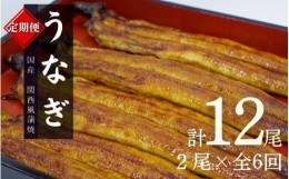 【ふるさと納税】【6カ月定期便】国産うなぎ蒲焼（２本）タレ付き×6回 /  定期便 毎月お届け 和歌山 田辺市 国産 国産うなぎ 国産鰻 う