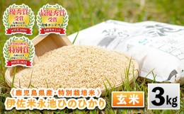 【ふるさと納税】isa535 令和5年産 特別栽培米 永池ひのひかり玄米(3kg) 鹿児島 永池 お米 米 玄米 伊佐米 九州米サミット 食味コンテス