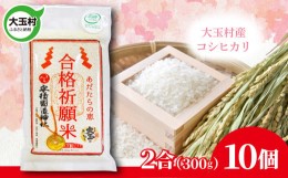 【ふるさと納税】【令和5年産】 合格祈願米 コシヒカリ 真空米 2合 ( 300g )× 10個 受験 御利益 【21015】 合格 ご祈祷 願掛け 