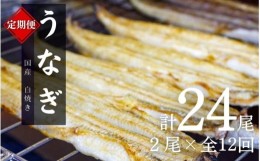 【ふるさと納税】【12カ月定期便】国産うなぎ白焼（2本）×12回 特製醤油・わさび付 /  定期便 毎月お届け 和歌山 田辺市 国産 国産うな