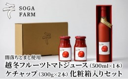 【ふるさと納税】闇落ちとまと使用SOGAFARM越冬フルーツトマトジュース・ケチャップセット 無塩 トマトジュース 食塩無添加 無添加 無着