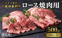 【ふるさと納税】十勝四季彩牛ロース焼肉用500g（250g×２P）【国産交雑種】