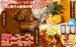 【ふるさと納税】３種のスープ＆カレーセット(テールスープ、牛タンカレー、魚介スープカレー) 焼肉一 un 株式会社アンサンブル《90日以