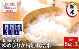 【ふるさと納税】【先行予約2024年産米・10月下旬より順次出荷】北海道赤平産 ゆめぴりか 15kg (5kg×3袋) 特別栽培米 米 北海道