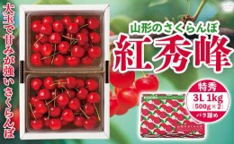 【ふるさと納税】FYN9-907 《先行予約》贈答用 2024年 山形県産 さくらんぼ 紅秀峰 特秀 3L バラ詰 1kg(500g×2) 果物 くだもの フルーツ