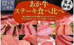 【ふるさと納税】【12ヶ月定期便】あか牛 ステーキ 12種 極上食べ比べ