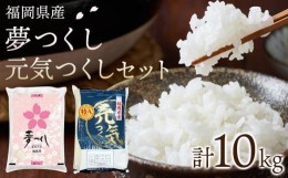 【ふるさと納税】【令和5年産】福岡県産米食べ比べ＜白米＞セット「夢つくし」と「元気つくし」2種類　各5kg計10kg【米 ブランド米 ブラ