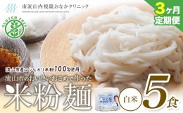 【ふるさと納税】【毎月定期便3回】流山のおいしいおこめで作った米粉麺 120g×5袋（中太麺）