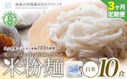 【ふるさと納税】【毎月定期便3回】流山のおいしいおこめで作った米粉麺 120g×10袋（中太麺）