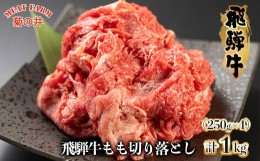 【ふるさと納税】菊の井 飛騨牛もも切り落とし1kg（250g×4袋）【真空 冷凍】牛肉 ブランド牛 国産 贈答 ギフト  小分け すき焼き すきや