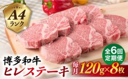 【ふるさと納税】【全6回定期便】【厚切ヒレステーキ】120g×8枚 A4ランク 博多和牛 糸島市 / 糸島ミートデリ工房 [ACA291]