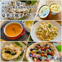 【ふるさと納税】オーガニック野菜と丹後・近畿北部の魚介を取り揃えた、豪華洋風オードブル（3〜5人前）