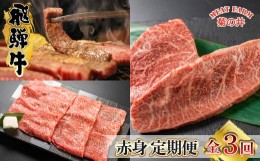 【ふるさと納税】【定期便 3回】飛騨牛 菊の井 赤身 定期便 3回 (ステーキ / 焼き肉 / しゃぶしゃぶ) イチボ ランプ もも 4-5人前 おすす