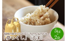 【ふるさと納税】福岡の食卓ではおなじみの人気のお米「夢つくし」5kg×2袋 [10kg] [玄米]【059-0037】