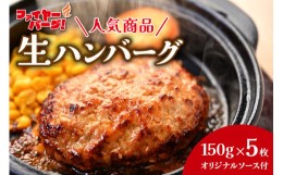 【ふるさと納税】ファイヤーバーグ 人気商品！生ハンバーグ150g×5枚セット（オリジナルソース付き）