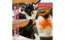 【ふるさと納税】＜毎月定期便＞大正14年創業の昆布・佃煮専門店がお届け ご飯泥棒つくだ煮セット定期便 全3回【4009792】