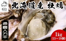 【ふるさと納税】【北海道産】牡蠣 殻付き 1kg (15〜18個) 生食 シングルシード