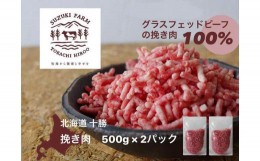 【ふるさと納税】グラスフェッド100％の牛挽き肉　500ｇ×2パック（AC0044）