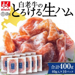 【ふるさと納税】白老牛の生ハム 40g×10パック 計400g 国産 北海道産 黒毛和牛 ブランド牛