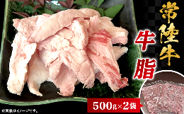 【ふるさと納税】常陸牛 牛脂 1kg 500g×2袋 茨城県産 ブランド和牛 66-97【 牛 脂 料理 ひき肉 すき焼き コロッケ ハンバーグ 焼肉 】