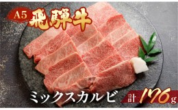 【ふるさと納税】飛騨牛 A5 ミックスカルビ  176g（約2人前）【冷凍 真空】牛肉 カルビ 焼肉  牛 天狗 ブランド牛 焼き肉 飛騨 下呂市